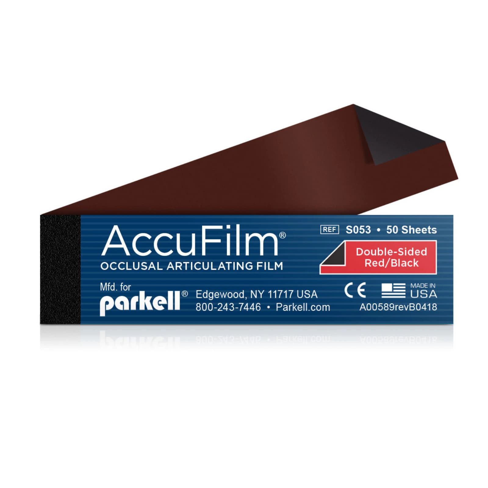 Parkell AccuFilm II Articulating Film, Red/Black, Double-Sided, 0.0008" (20-21 microns), 50 Sheets per Booklet, 5 Booklets per Box (250 Sheets Total) thumbnail 3