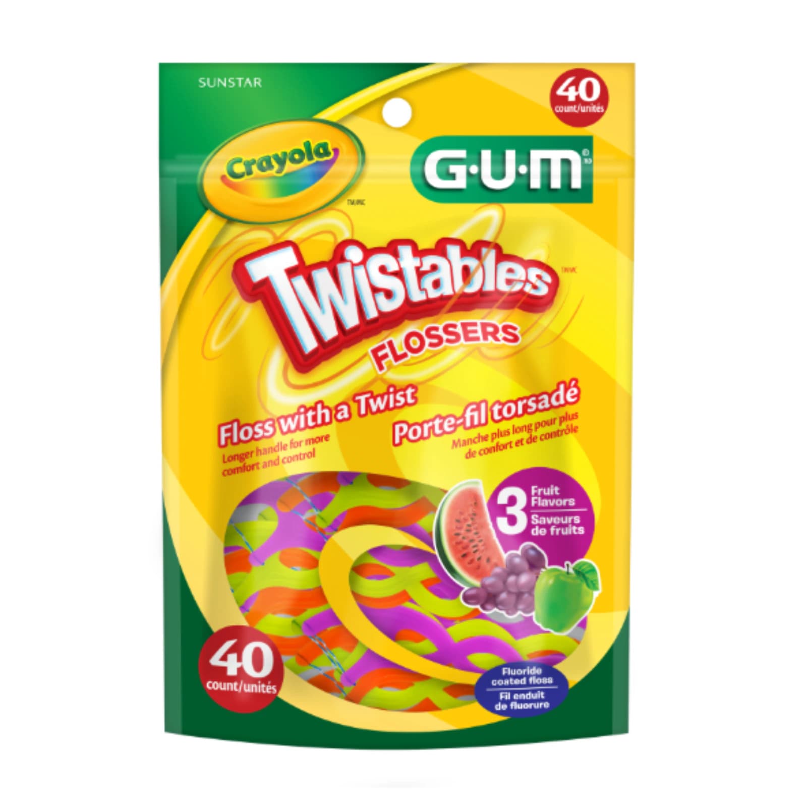 GUM Crayola Kids Twistable Flossers, 3 x 48/Box thumbnail 2