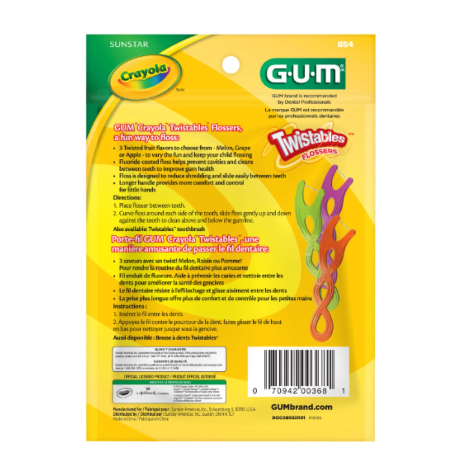 GUM Crayola Kids Twistable Flossers, 3 x 48/Box thumbnail 3