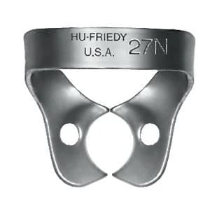 Hu-Friedy Satin Steel Rubber Dam Clamp, #27N, Wingless, Premolars, 1/Pk, RDCM27N thumbnail 3