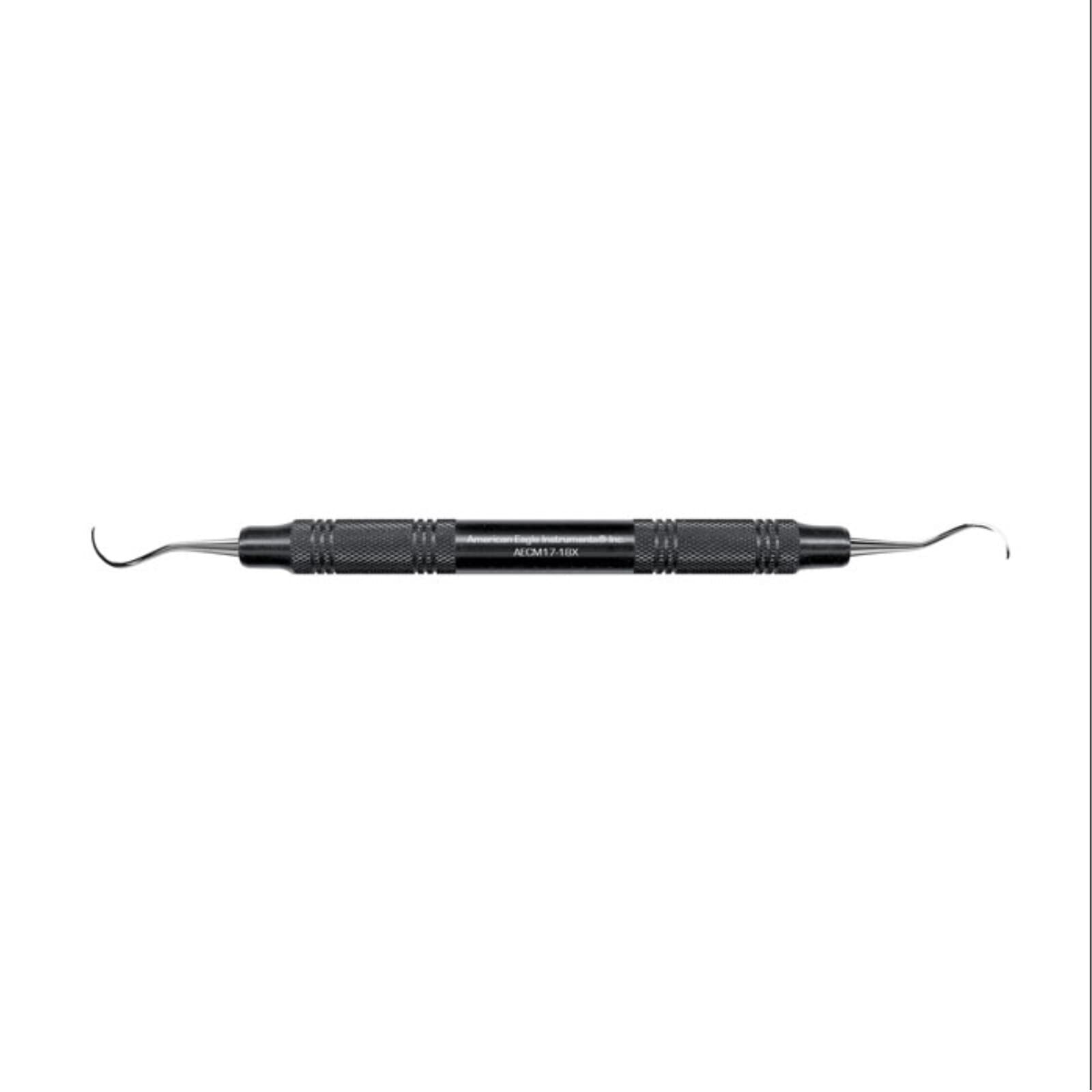 American Eagle McCall 17/18S Universal Curette, Double-Ended, Narrow Blade, 3/8" EagleLite Resin Black Handle, AECM17-18SX thumbnail 2