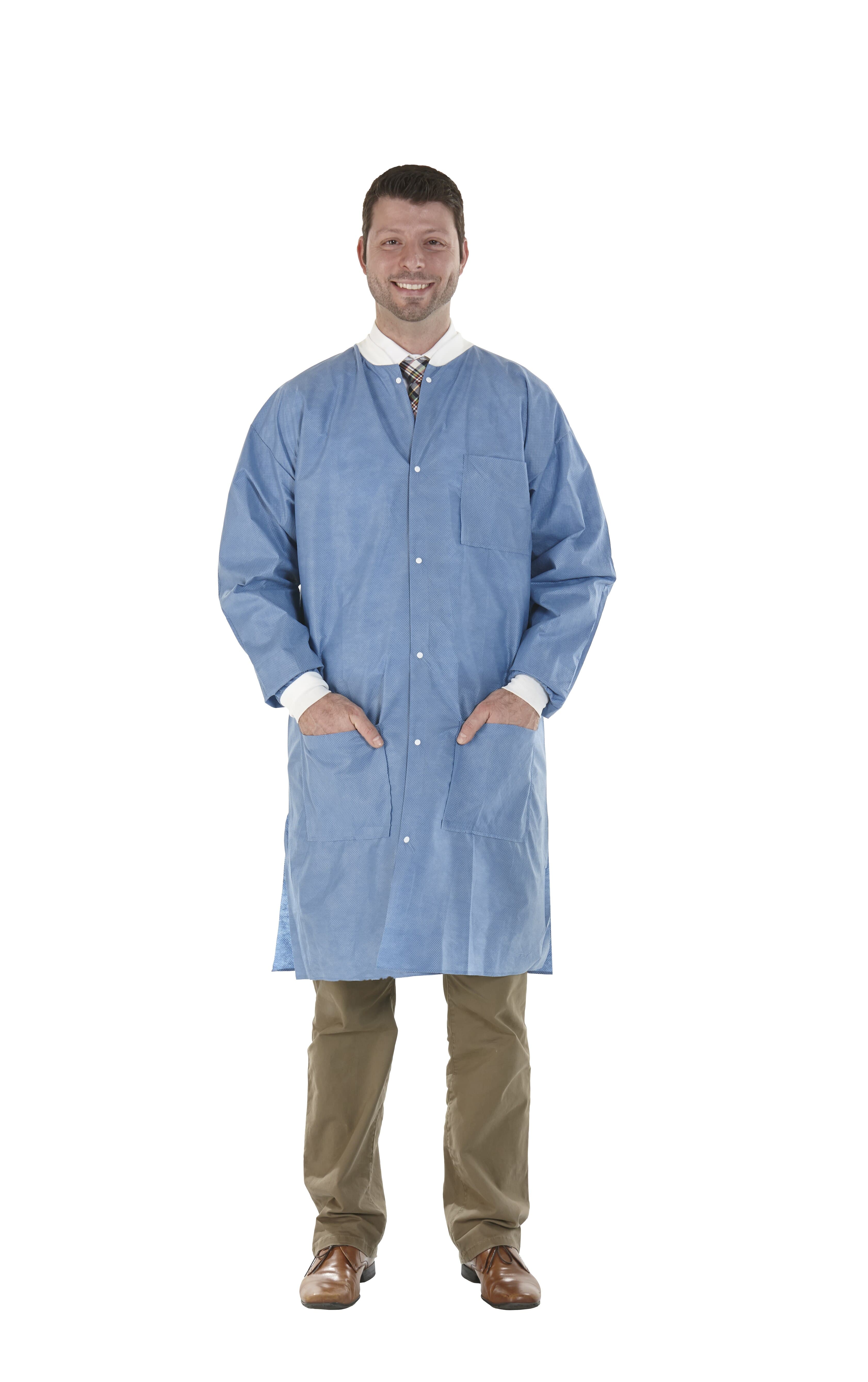 Medicom SafeWear High Performance Disposable Lab Coat, Deep Blue, X-Large, 12/Bag, 8107-D thumbnail 9