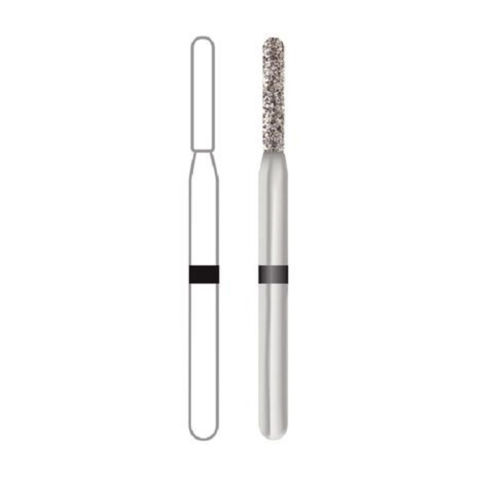 Midwest Multi-Use Diamond Bur FGSS, KS Cylinder Round End, Super Coarse, #KS2-014SC, 1.4 mm Diameter, 8.2 mm Length, 5/Pkg, 471435 thumbnail 2