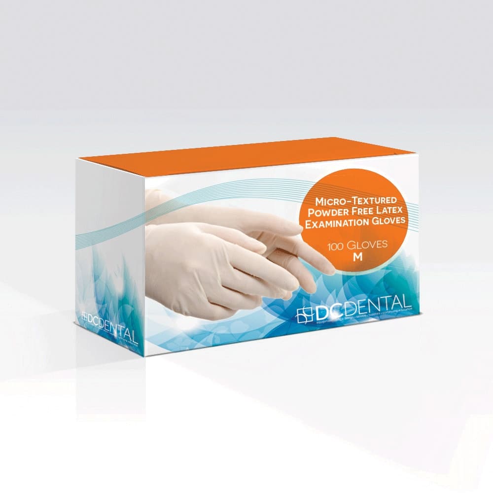 Latex Examination Gloves, Powder Free, Medium, 100/Box, Case of 10 Boxes - Gloves Latex PF Medium 100/Bx Case Pack 10/Cs - Image 1