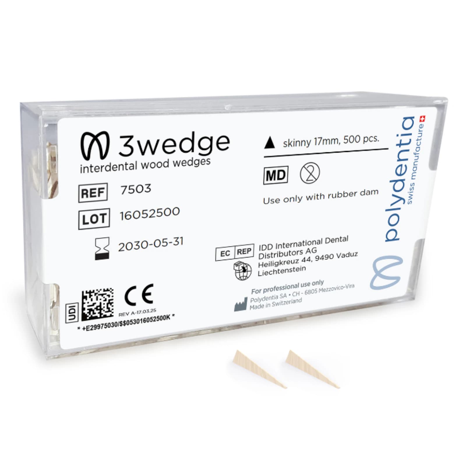 Polydentia 3wedge Interdental Wedge, Large, 16mm/0.63", 500/Pk - Polydentia 3wedge 16mm/0.63" Large 500/Pk - Image 1