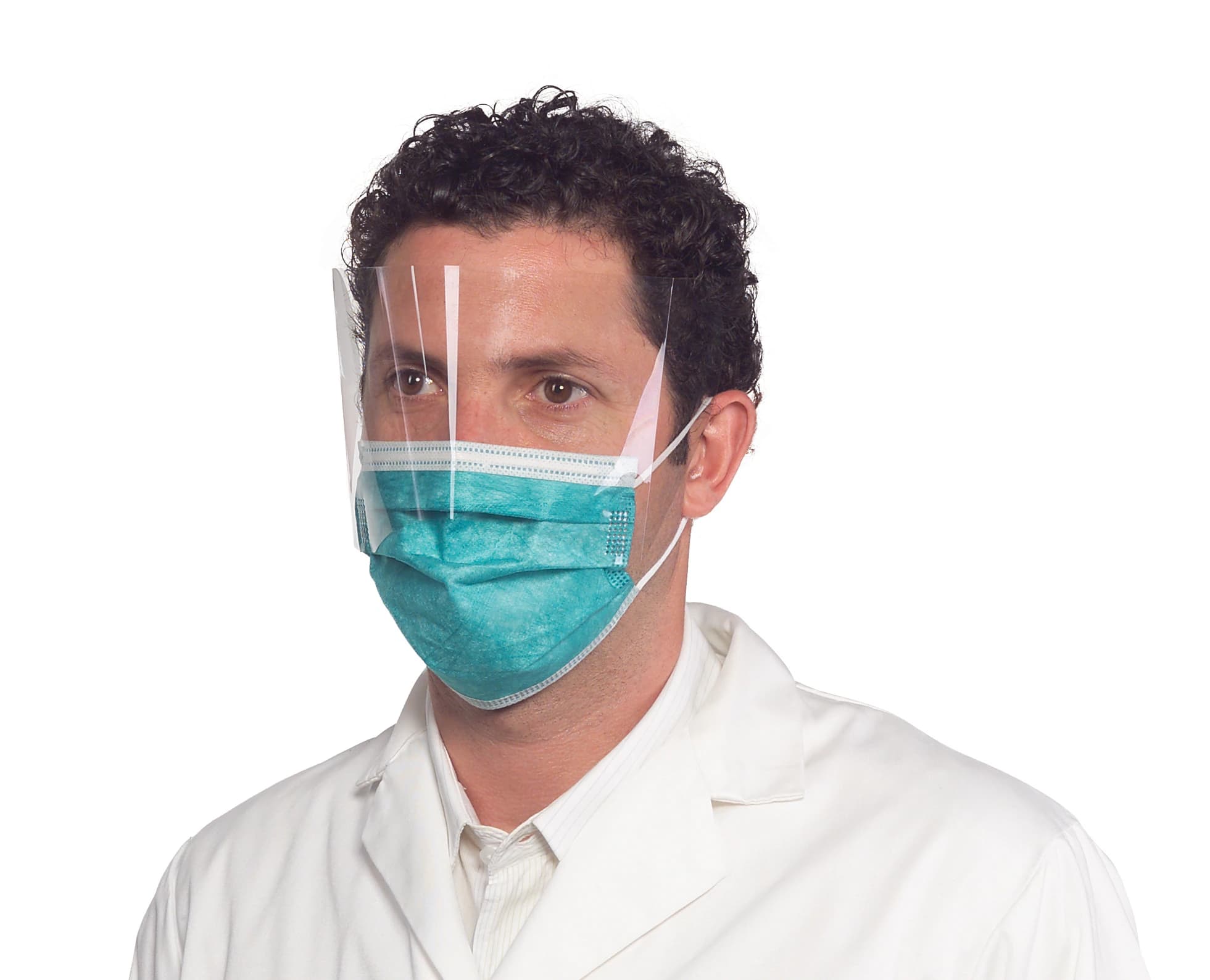 SafeMask Premier Elite ProShield Procedure Face Mask with Visor, ASTM Level 3, Teal, 25/Box, 2025 thumbnail 3
