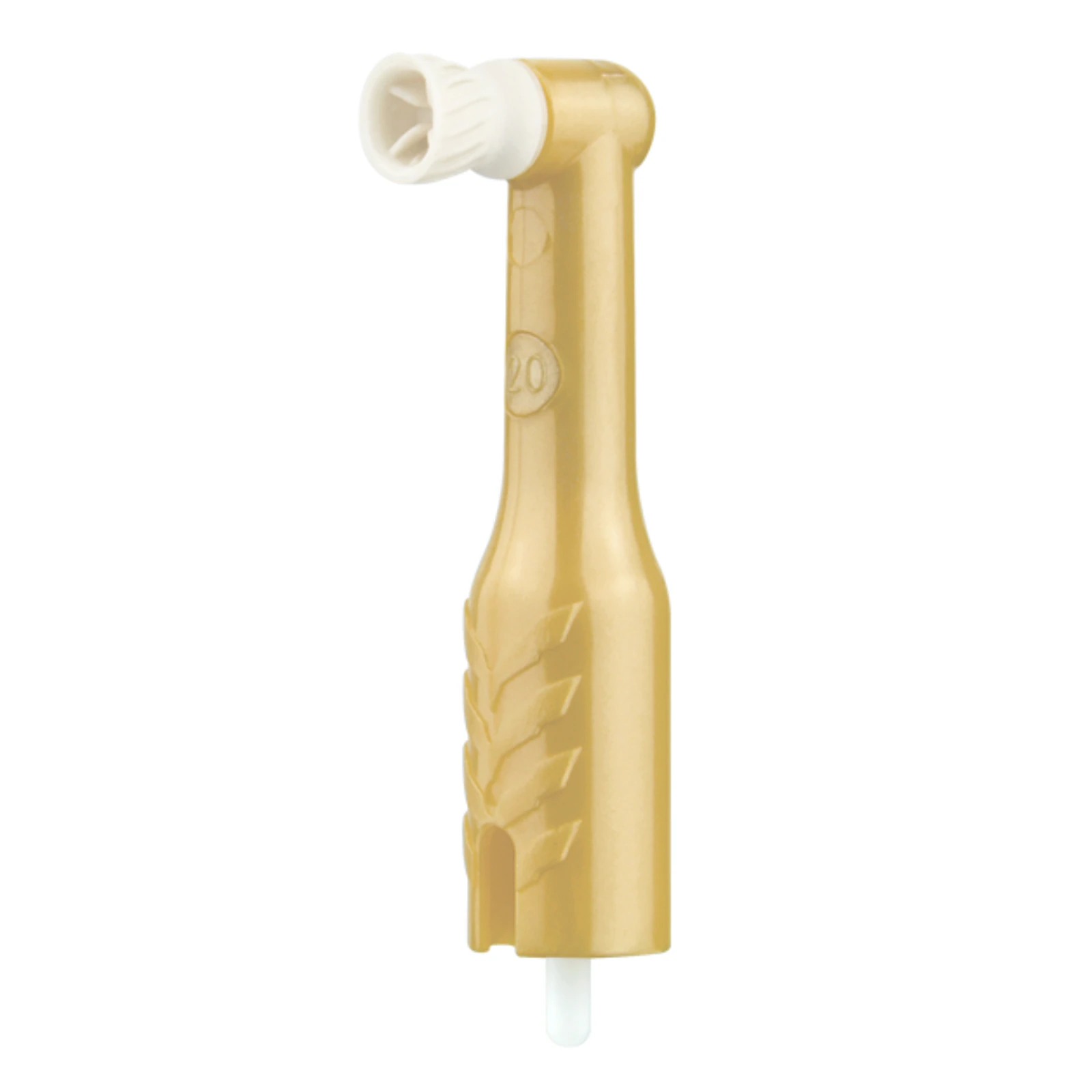 Pac-Dent Mini 90 Sterile Disposable Prophy Angle, 90° Angle, White Firm Cup, Champagne, 500/Box, S164-90-500 thumbnail 3