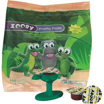 Zooby Prophy Paste, Medium Grit, Growlin' Grape Flavor, 100 Unit-Dose Cups, 1.23% Fluoride, Xylitol, Gluten-Free, 602110 thumbnail 6