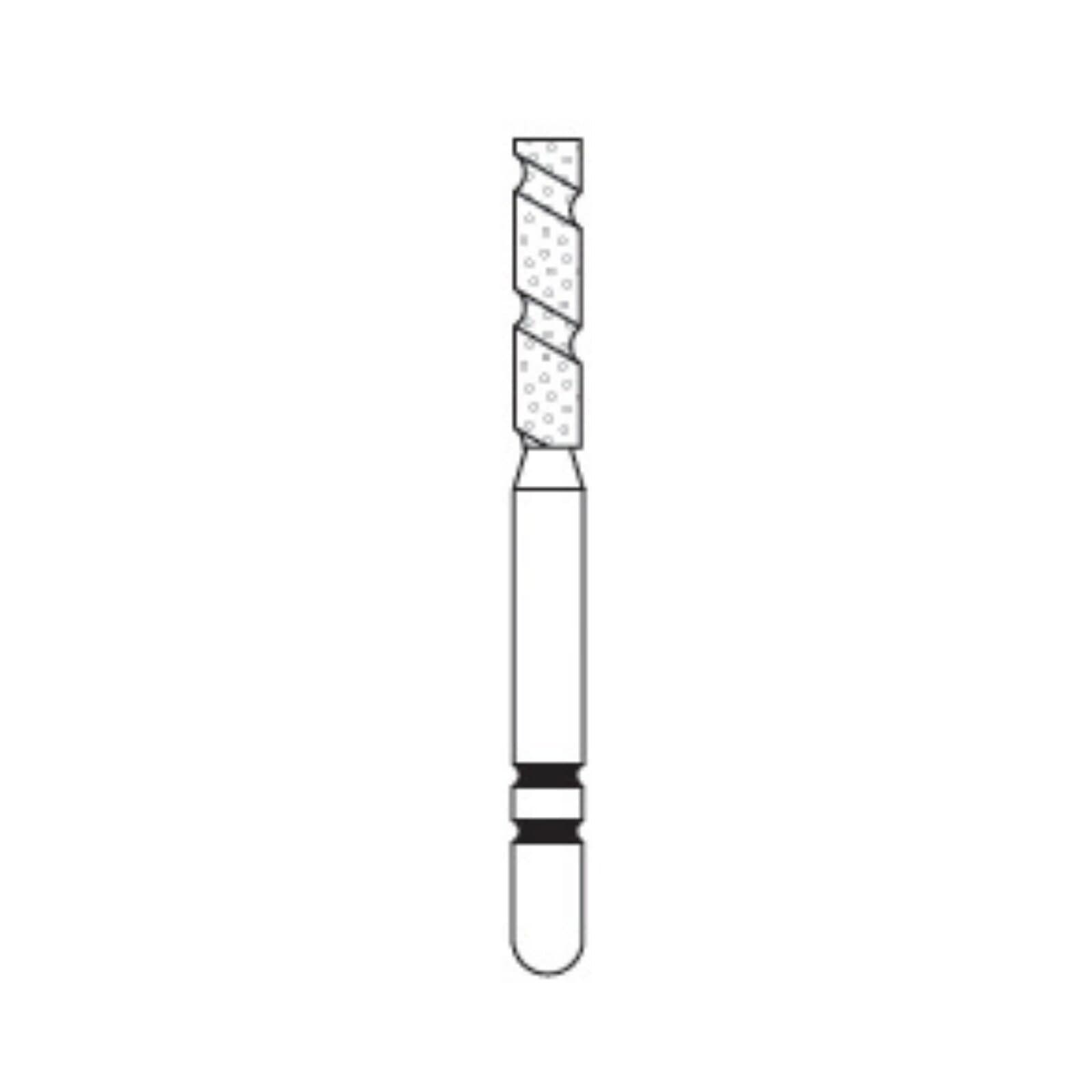 Two Striper TS2000 Diamond Bur FG, Flat End Cylinder, Coarse, #2013.7, 1.5mm Diameter, 7mm Length, 5/Pk thumbnail 2