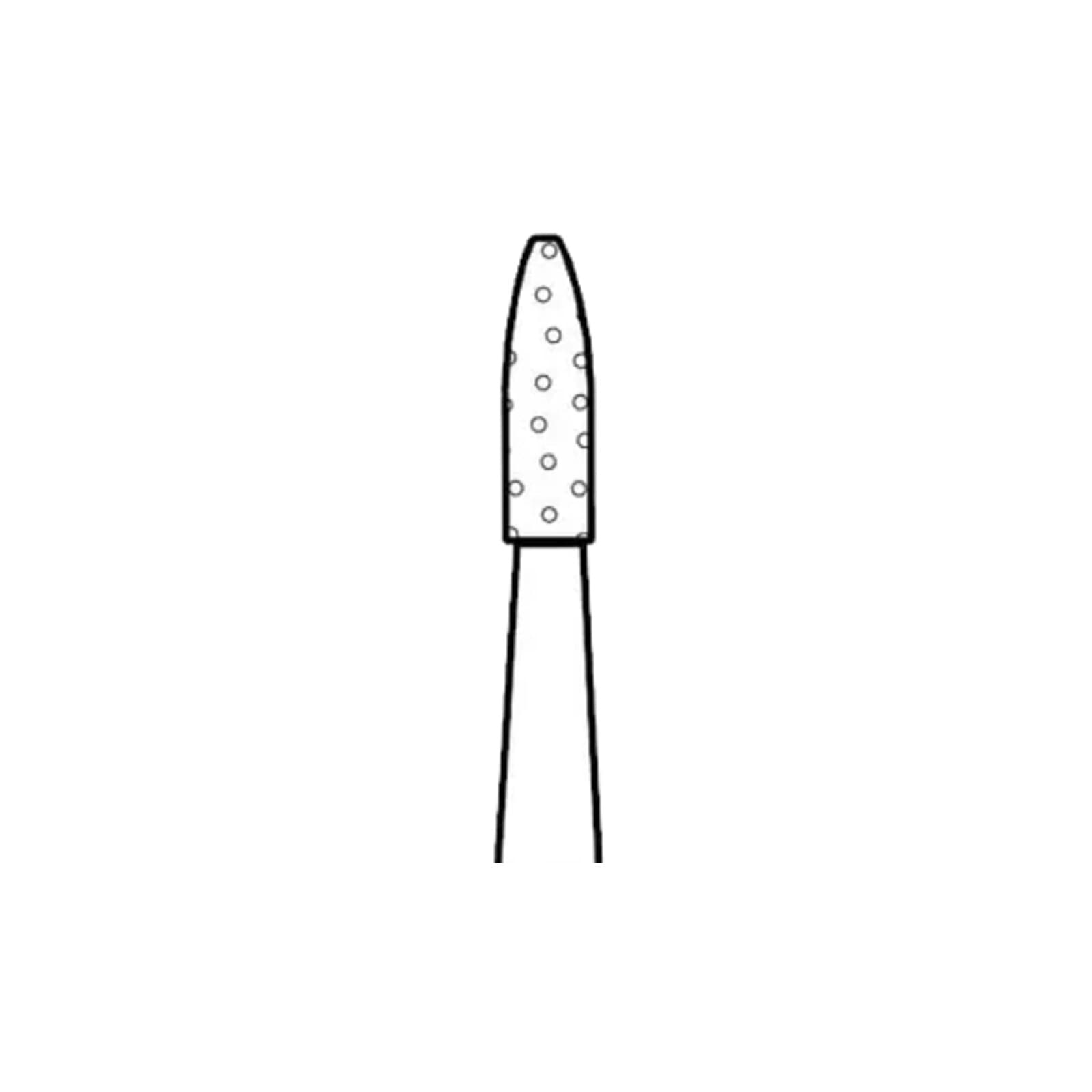 Two Striper Diamond Bur, FG, Flame, #260.3, Coarse, Green, 1.0 mm Major/0.9 mm Minor Diameter, 3.0 mm Length, 5/Pk, 2015121 thumbnail 3
