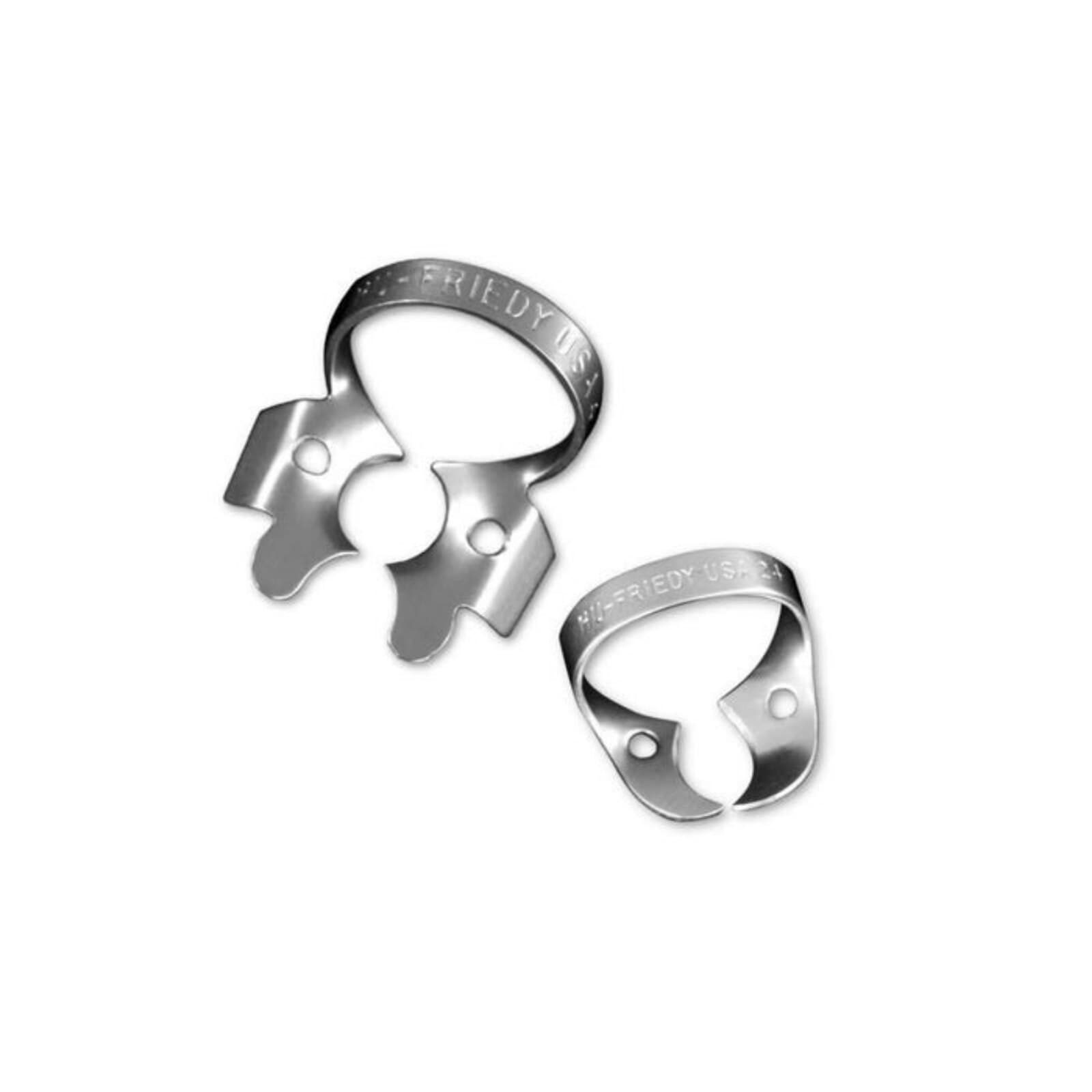 Hu-Friedy Satin Steel Rubber Dam Clamp #22, Wingless, Single Clamp - 22 Satin Steel Rubber Dam Clamp - Image 1