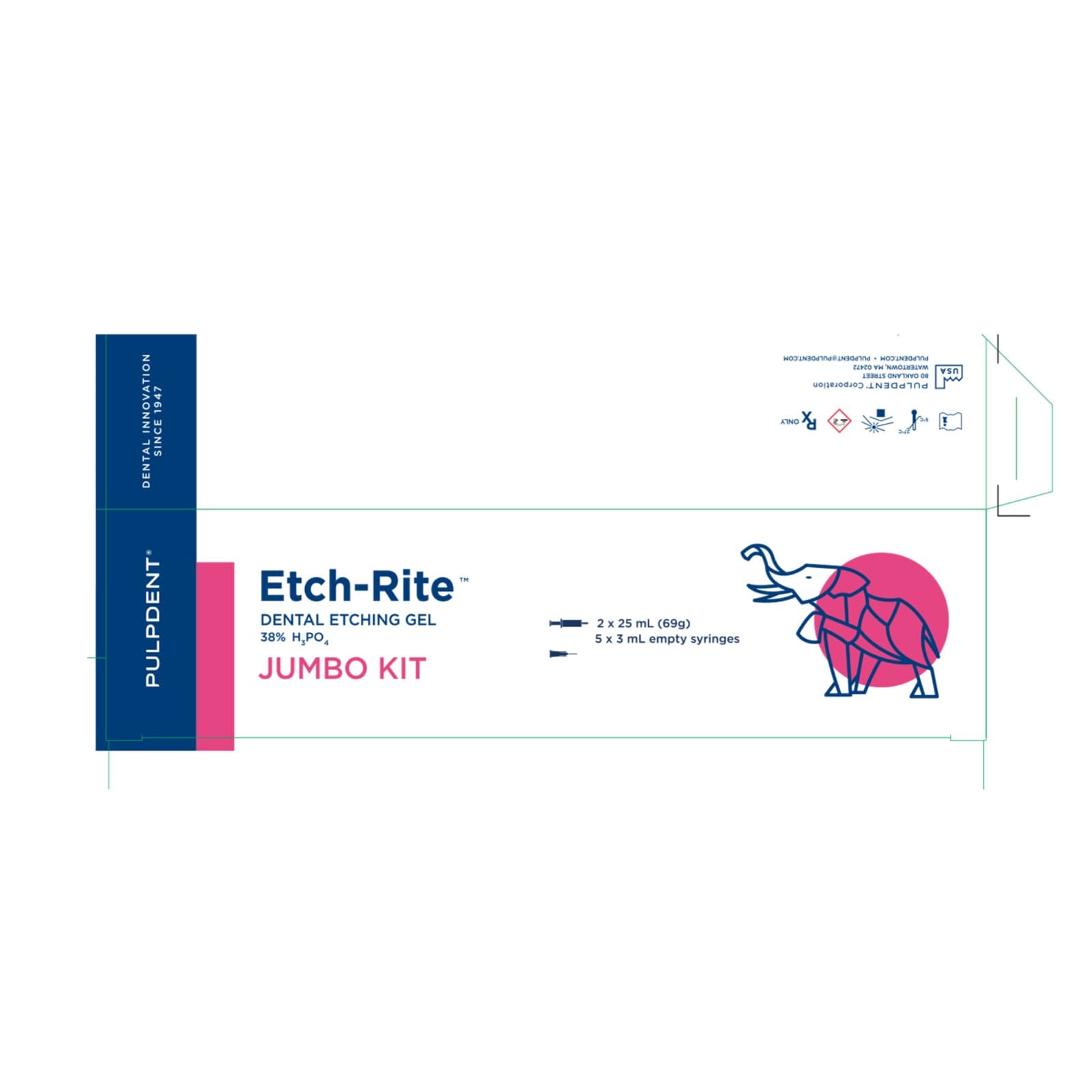 Etch-Rite 38% Phosphoric Acid Etching Gel Jumbo Kit, Blue, 2 x 25 mL Syringes, 5 x 3 mL Empty Syringes, 50 Applicator Tips, ET-50 thumbnail 14