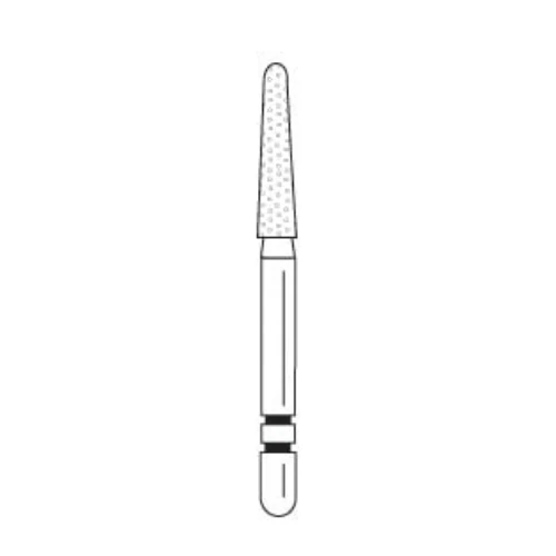 Two Striper® Diamond Bur FG Long, Flame, Coarse, Green Ring, #L265.8, 1.4 mm Major/0.4 mm Minor Diameter, 8.0 mm Length, 5/Pkg, 2015654 thumbnail 2