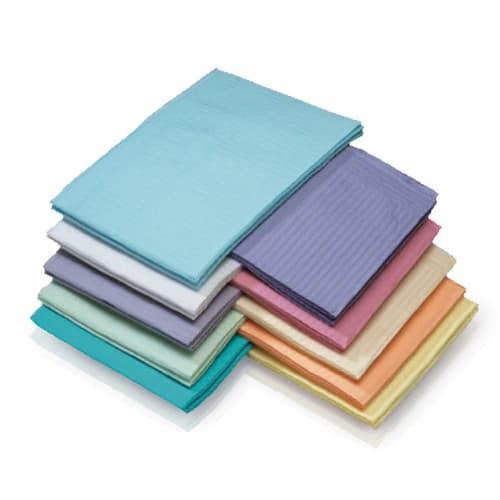 Medicom SafeBasics Dry-Back Plus Patient Bibs, 3-Ply Paper/1-Ply Poly, Blue, 13" x 18", 500/Case, 8382 thumbnail 3