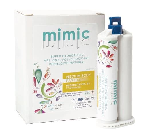 Mimic VPS Impression Material, Heavy Body, Fast Set, 2 x 50 ml Cartridges, VPS-HF thumbnail 6