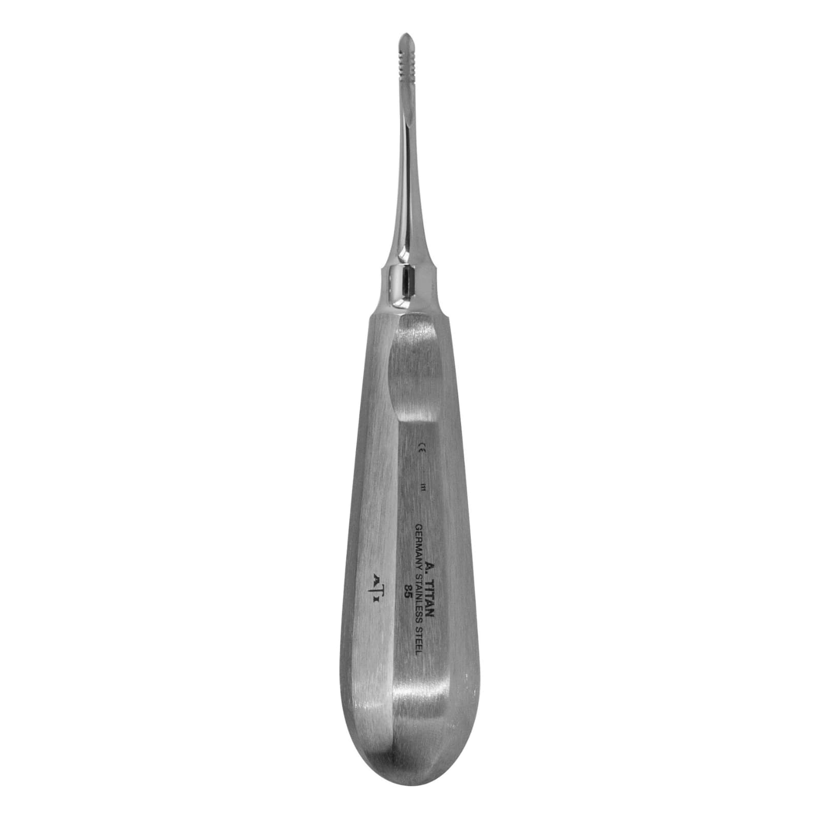 A. Titan Instruments Straight Root Elevator with Serrations, 3.0mm Serrated Pointed Tip, Single thumbnail 2