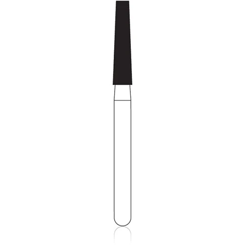 NTI Diamond Bur, FG, Taper Flat End, Super Coarse, #SC848-018, 1.8 mm Diameter, 10.0 mm Length, Black Ring, 5/Pk thumbnail 3