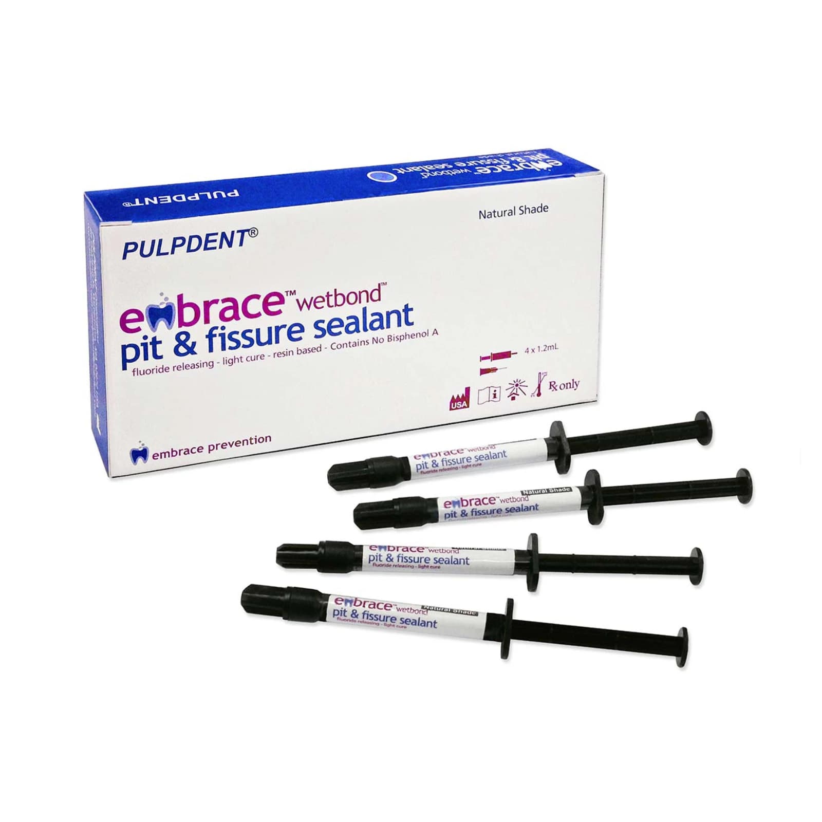 Pulpdent Embrace WetBond Pit & Fissure Sealant, Off-White Shade, 4 x 1.2 mL Syringes + 20 Applicator Tips, EMSW thumbnail 10