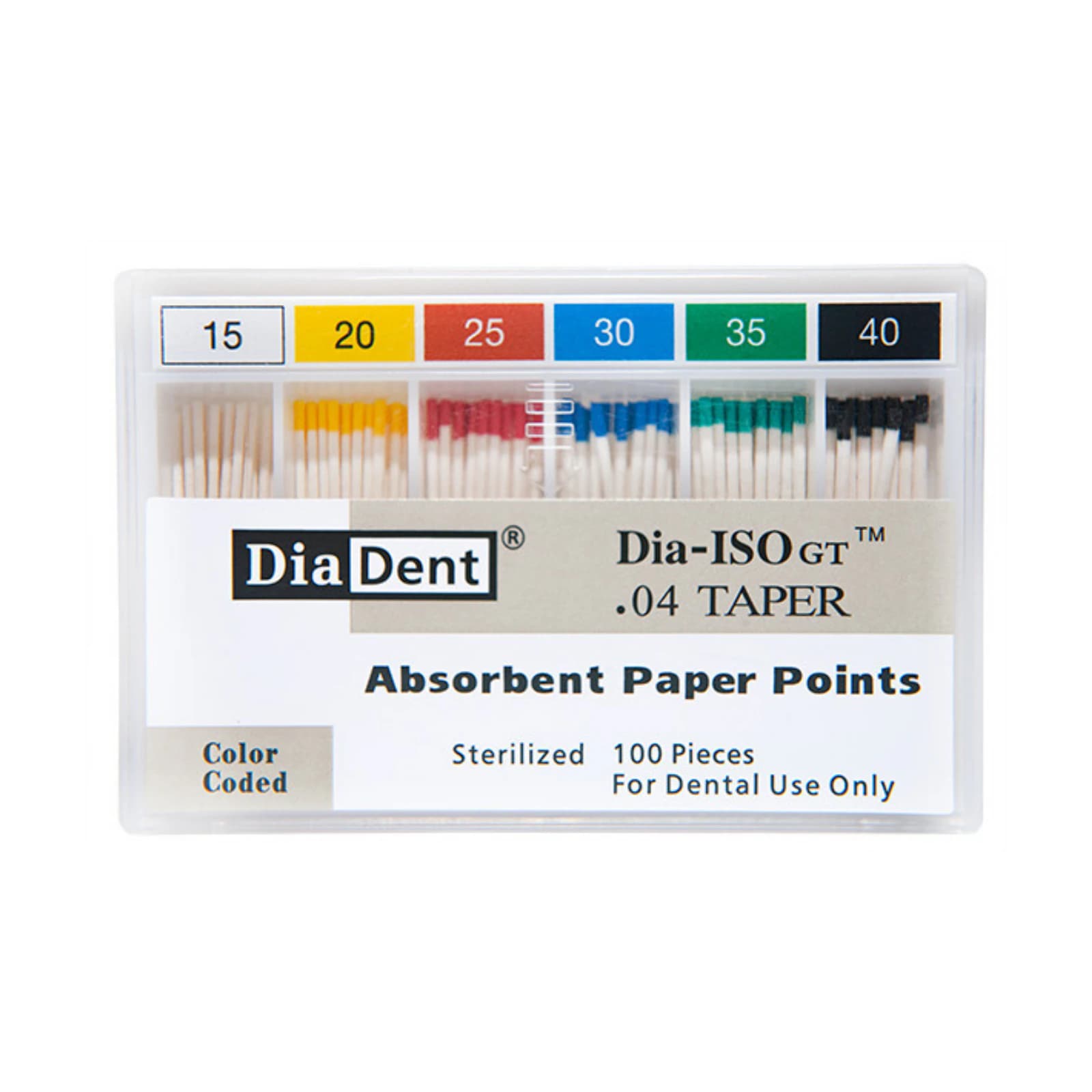 DiaDent Dia-ISOGT Absorbent Paper Points, Tapered .04, Assorted #45-80, 100/Box thumbnail 3