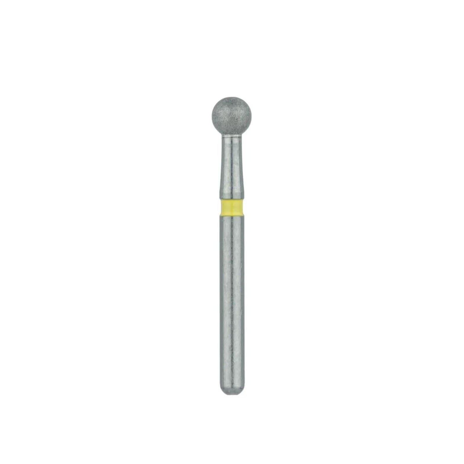 Meisinger 801C-025-FG Diamond Bur, FG, Extra Fine, Yellow Ring, Round Head, 2.5 mm Head Diameter, 5/Pkg thumbnail 3