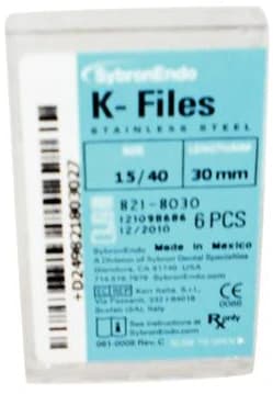Kerr K-Files, Stainless Steel, 30mm, #15-40 Assorted, 6/Box, 821-8030 thumbnail 8