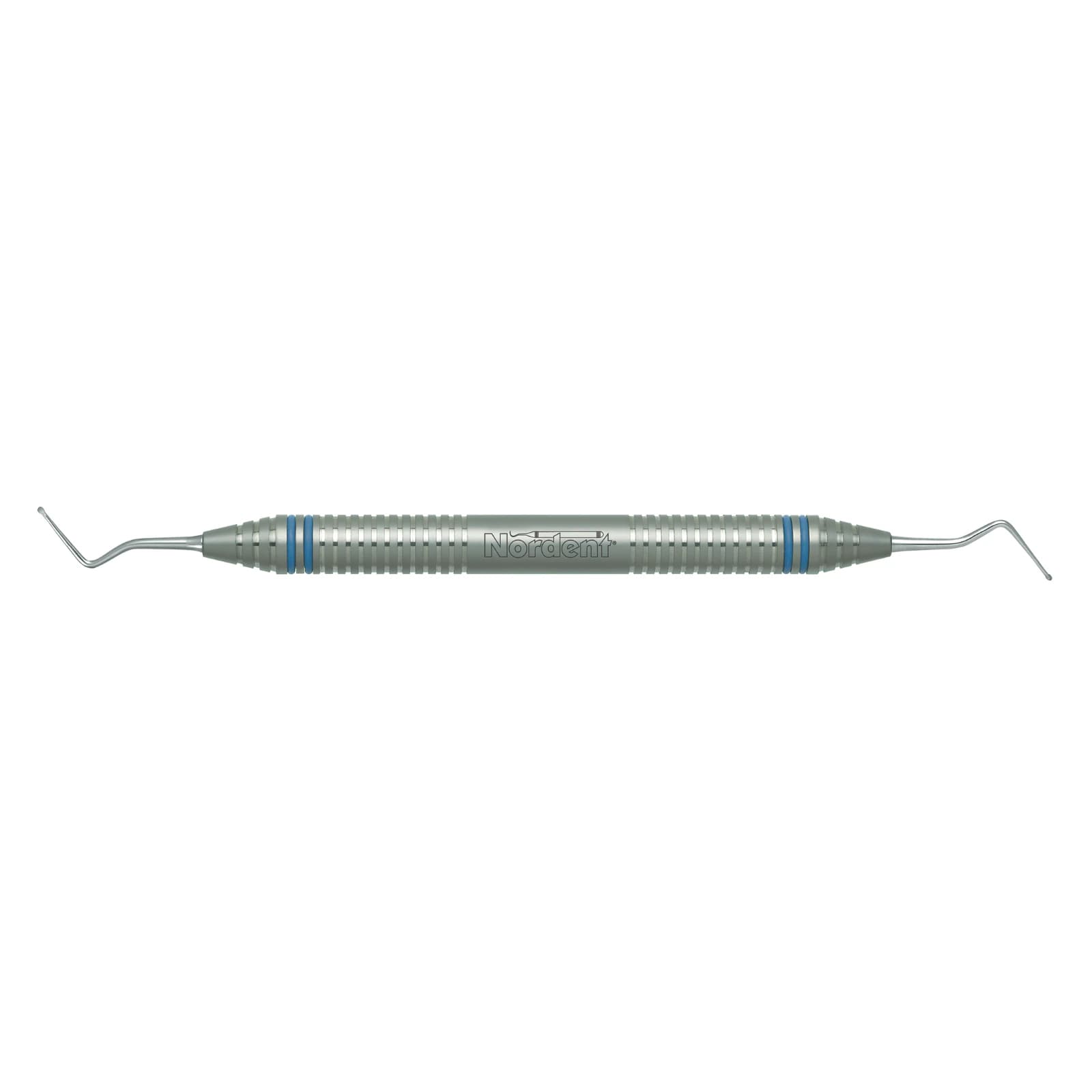Nordent #11S Long Shank Spoon Excavator, Double End, 1.0 mm Head Diameter, DuraLite ColorRings Handle, Stainless Steel - Excavator DE Long Shank Spoon #11S DuraLite ColorRings Handle - Image 1