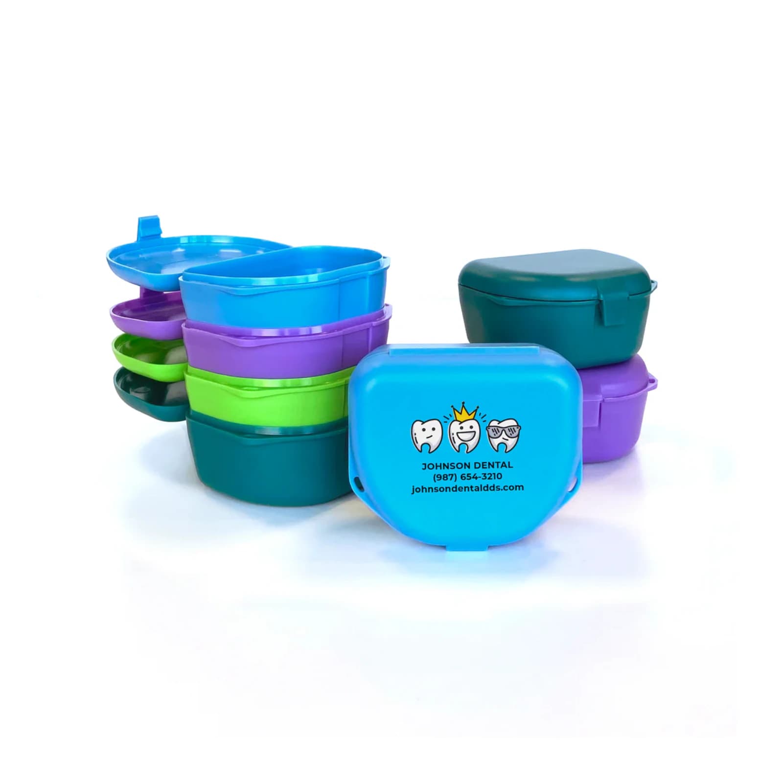 Zirc Imprinted Retainer Box, 1-1/2" Deep, Assorted Vibrant Colors, 144/Pkg, 25V550 - Imprinted Retainer Box 1-1/2In Deep Assorted Vibrant Pack of 144 - Image 1