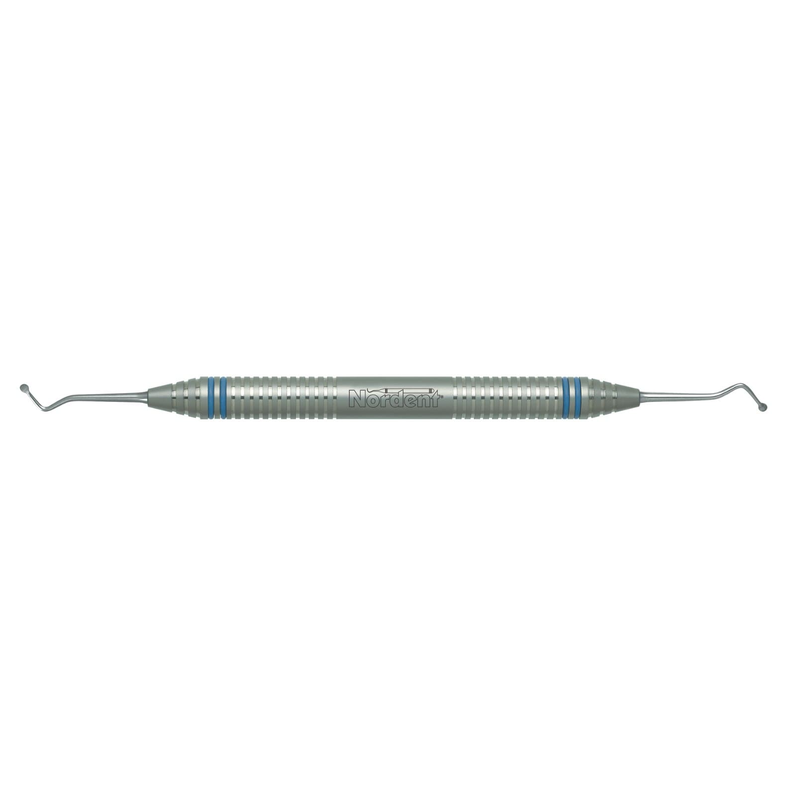 Nordent Excavator DE Spoon #3 (Size #19), 2.0mm Head Diameter, DuraLite ColorRings Handle, Stainless Steel, Double End - Excavator DE Spoon #3 DuraLite ColorRings Handle - Image 1