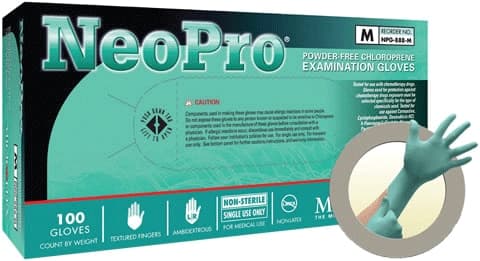 Microflex NeoPro Chloroprene Exam Gloves, Powder-Free, Textured, Extra Small, Green, 100/Box, NPG-888-XS thumbnail 9