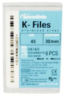 Kerr K-Files Stainless Steel Endodontic Hand Files, 30mm, Size #45, White, 6/Pkg, 06160 thumbnail 8
