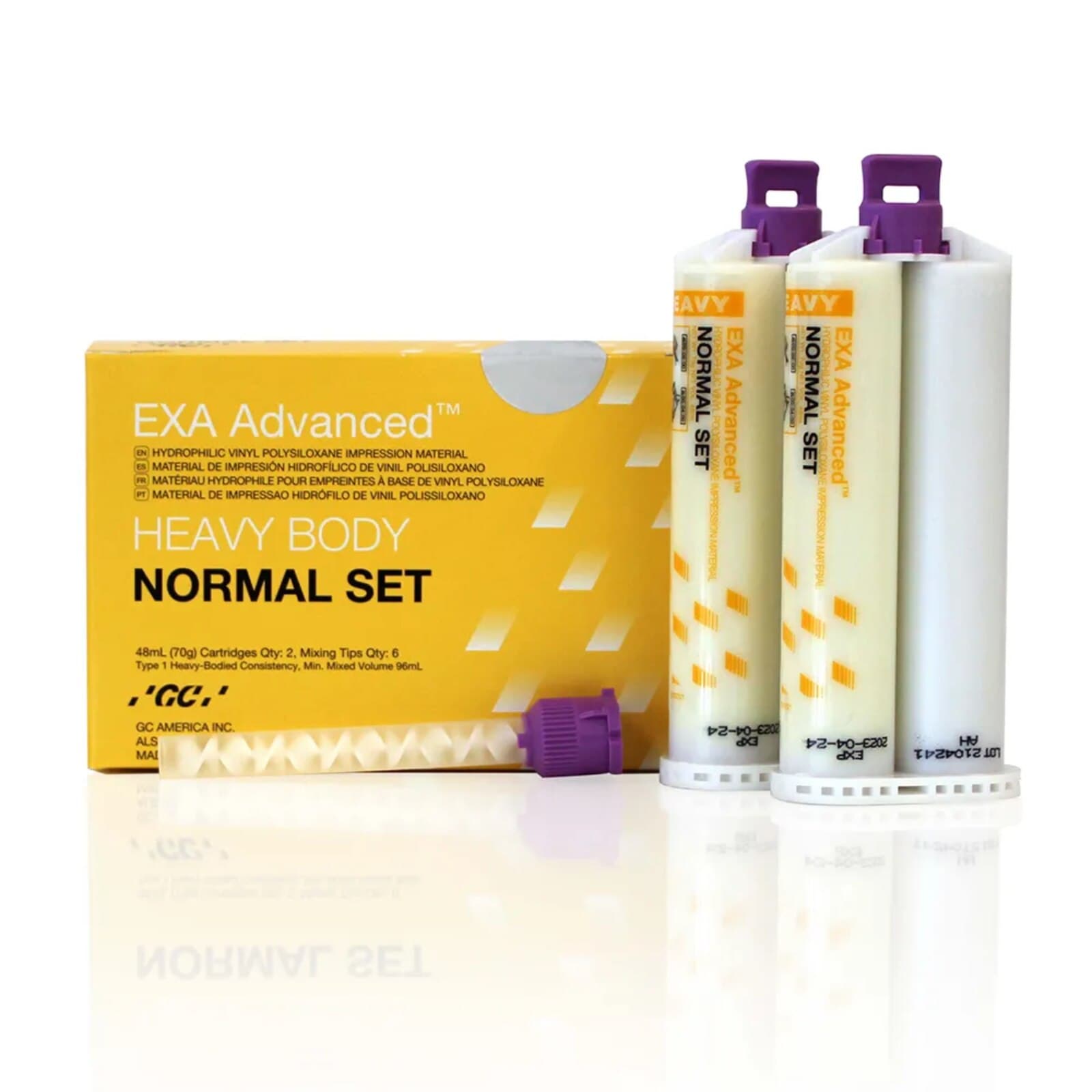 GC America EXA Advanced VPS Impression Material, Heavy Body, Normal Set, 48 mL Cartridges, 32/Pkg, 139124 thumbnail 2