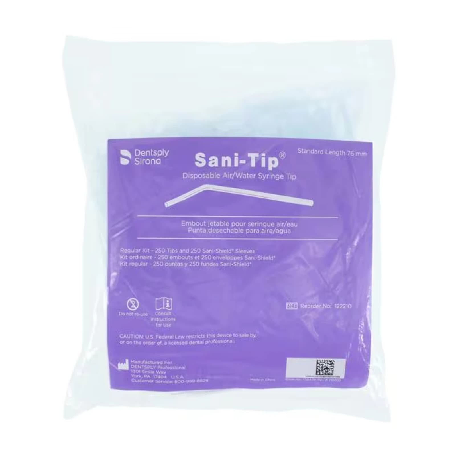 Sani-Tip MINI Disposable Air/Water Syringe Tips, Clear, 250/Pkg, 57mm thumbnail 2