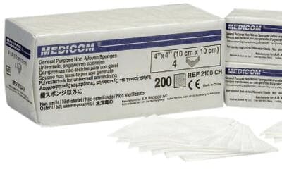 Richmond Cotton Filled Exodontia Sponges, 4" x 4", 8-Ply, Non-Sterile, 2000/Case, 300312 thumbnail 4