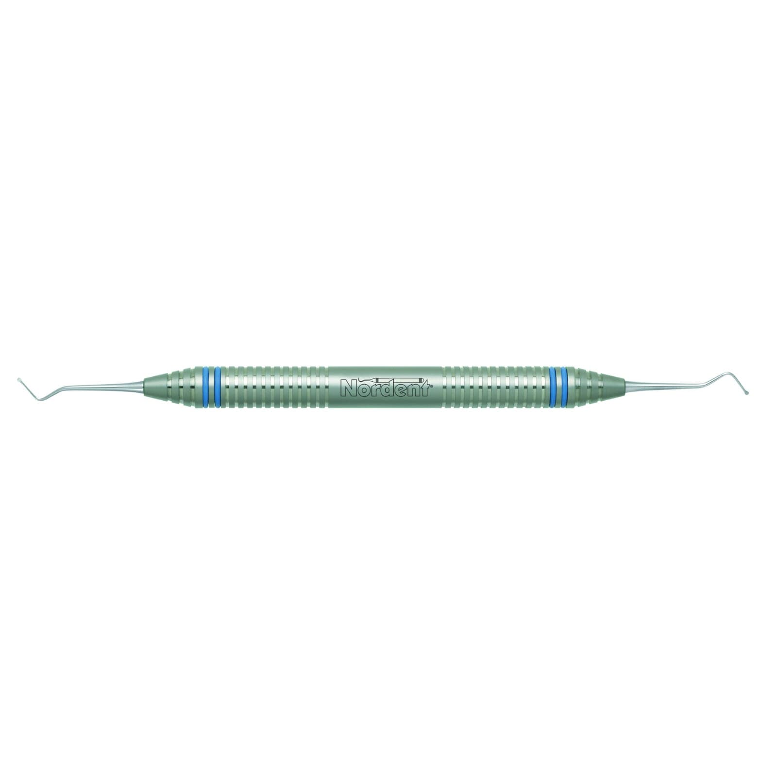 Nordent Excavator DE Spoon #1S (38/39), 1.0 mm Head Size, Double End, DuraLite ColorRings Handle, Stainless Steel - Excavator DE Spoon #1 DuraLite ColorRings Handle - Image 1