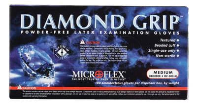 Microflex Diamond Grip MF-300 Powder-Free Latex Exam Gloves, Medium, Textured, Non-Sterile, 100/Box, MF-300-M thumbnail 9