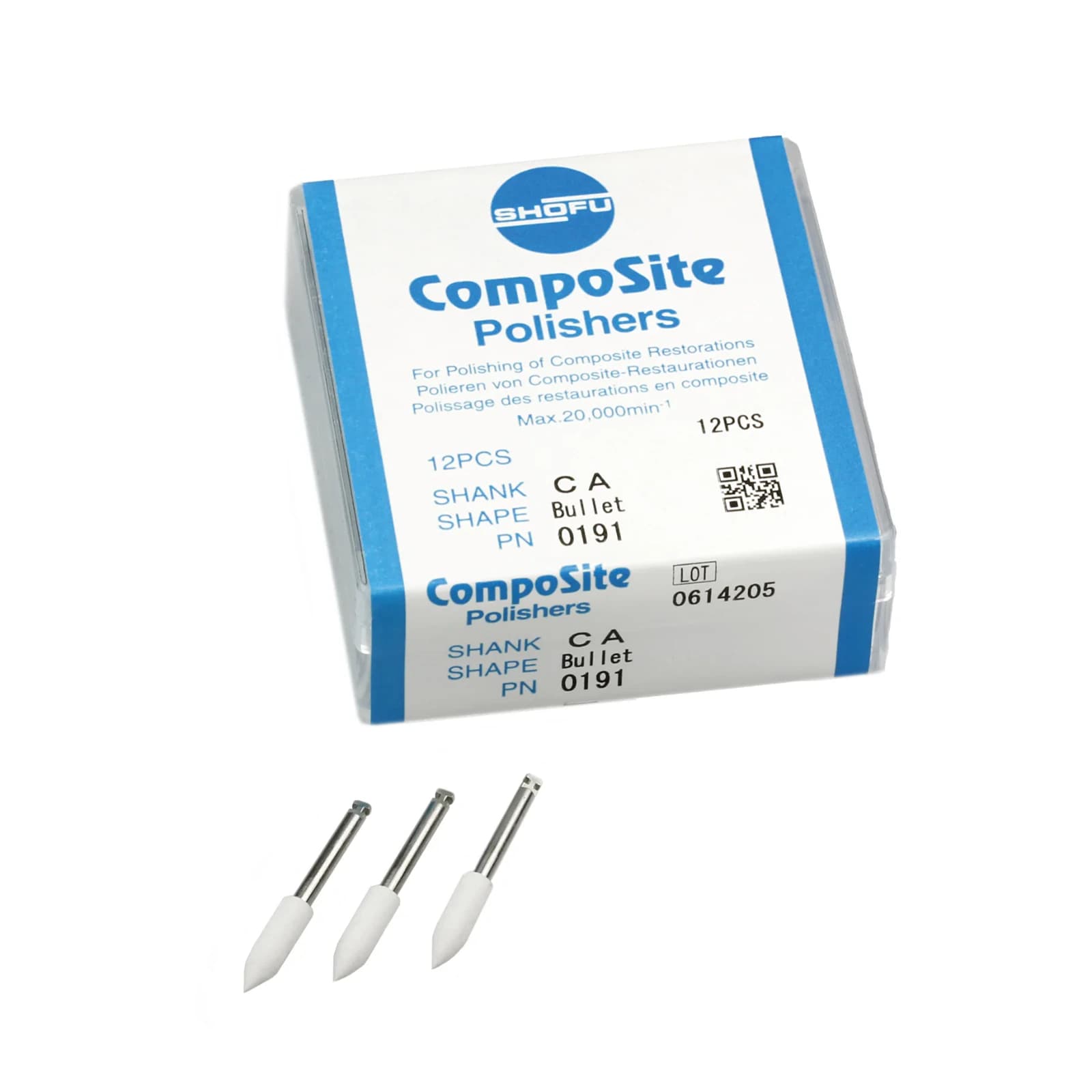 Shofu CompoSite Regular Grit Composite Polisher, Bullet Shape, CA/RA, 12/Pk, #0191 thumbnail 5