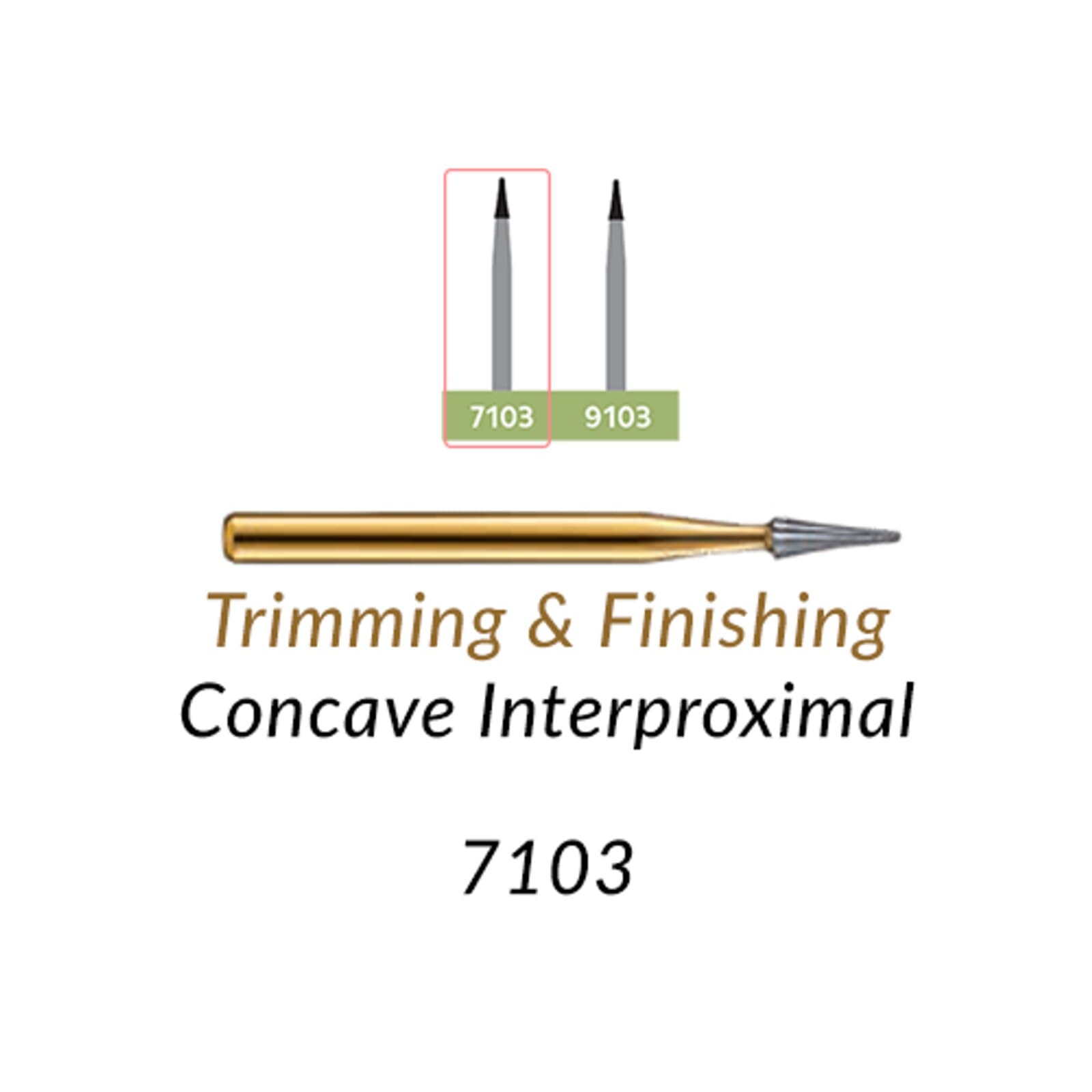 KavoKerr Beavers Trimming & Finishing Carbide Burs FG 7103, 10/Pk - Trimming & Finishing Carbide Burs FG 7103 10/Pk - Image 1