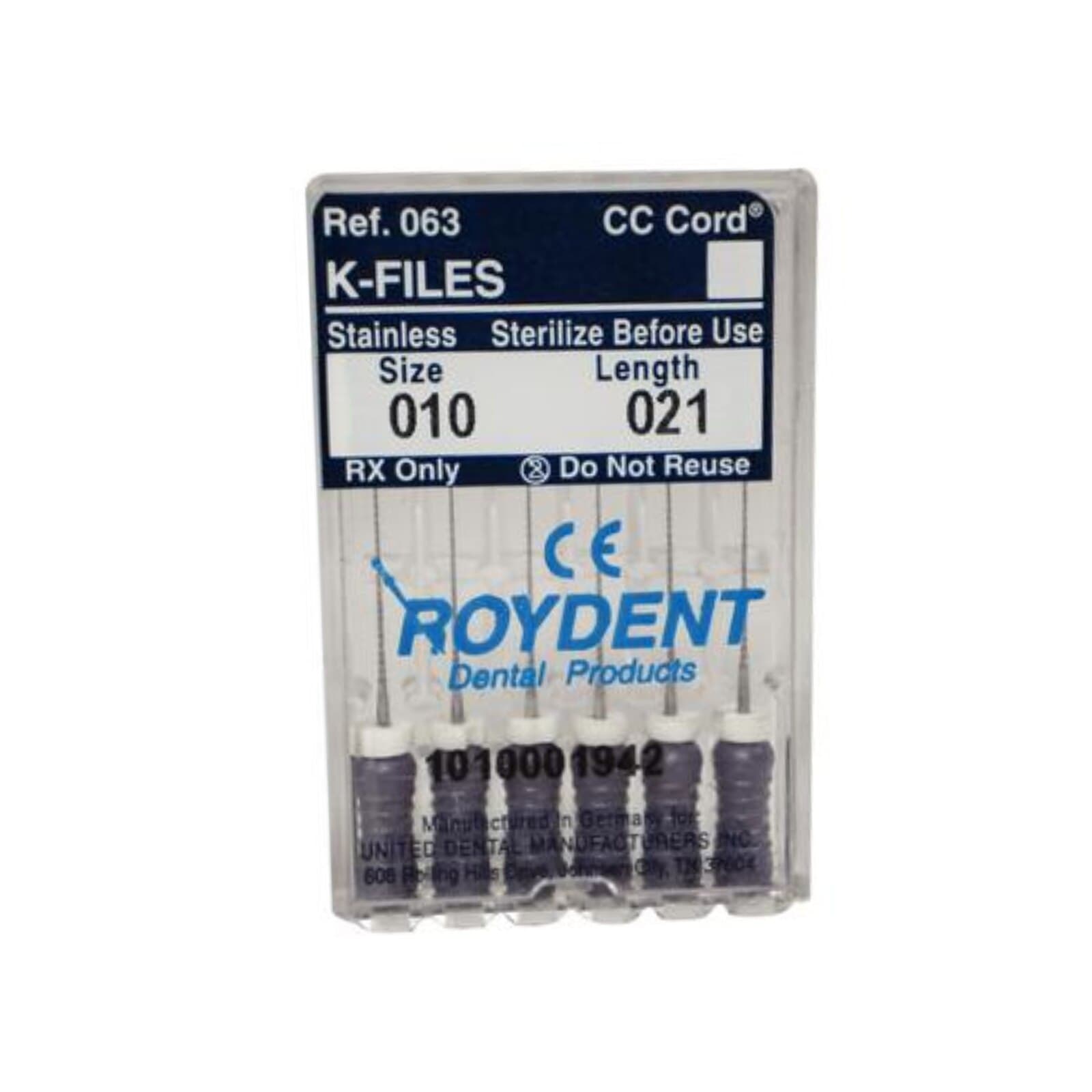 Roydent K-Files #10 (Purple), 21mm, Stainless Steel, Pack of 6, 06321010R thumbnail 6