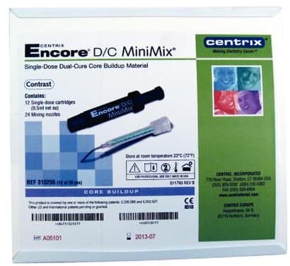Encore D/C MiniMix Core Build-Up Material, Kit, 0.5 ml, Contrast Blue, 36/Pk, 310255 thumbnail 8