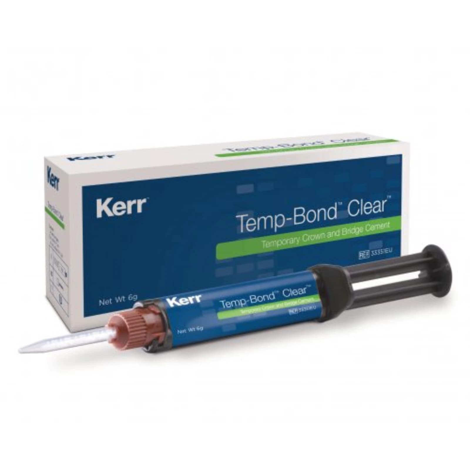 Kerr Temp-Bond Clear with Triclosan Temporary Cement, Automix Syringe, 6 g, Clear, 1 Syringe + 10 Mixing Tips, #33351 thumbnail 14