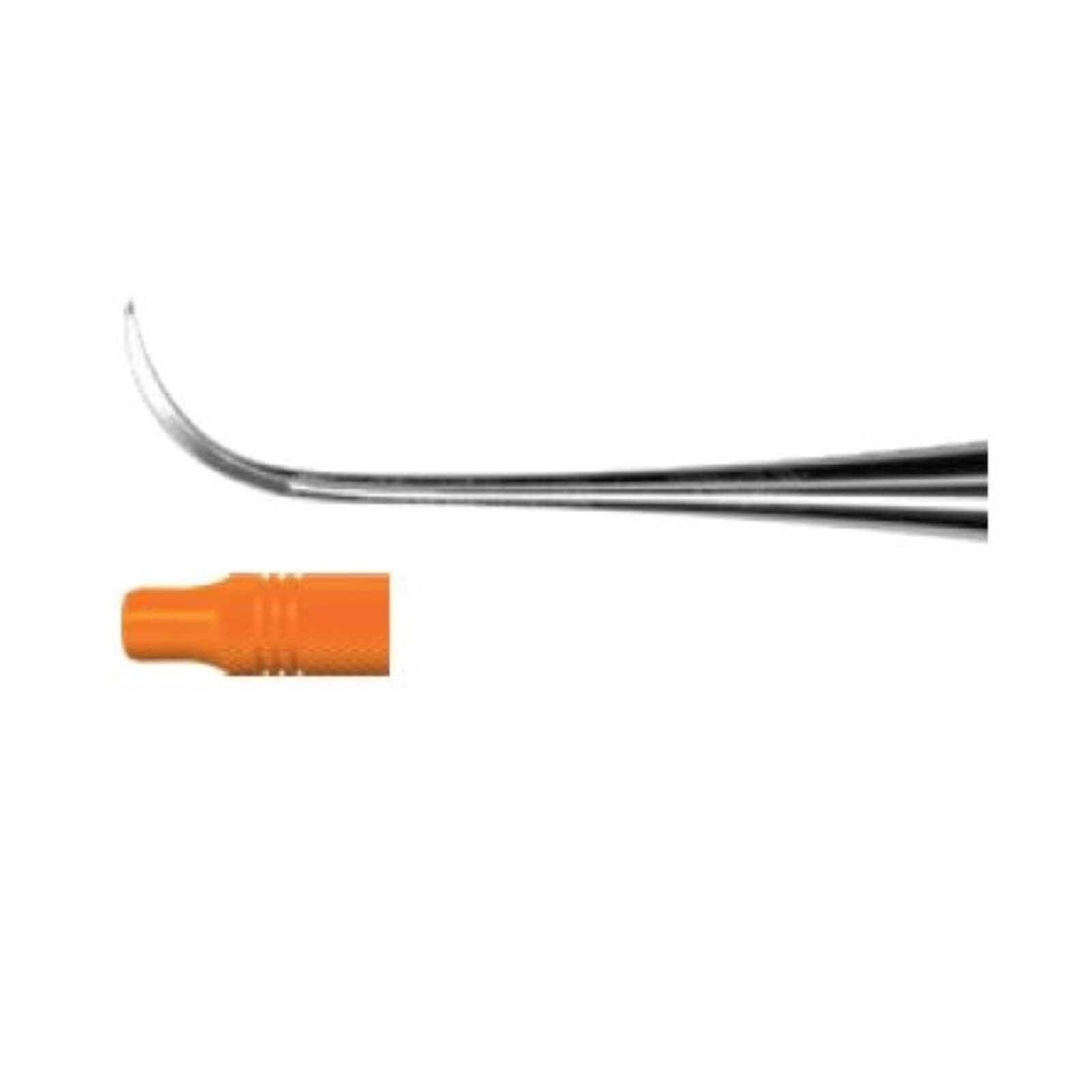 American Eagle Instruments Sickle Scaler, Single-End, #128 Nebraska, Anterior, EagleLite Resin Handle, 3/8", Orange, 1/Pk, AESN128X thumbnail 3