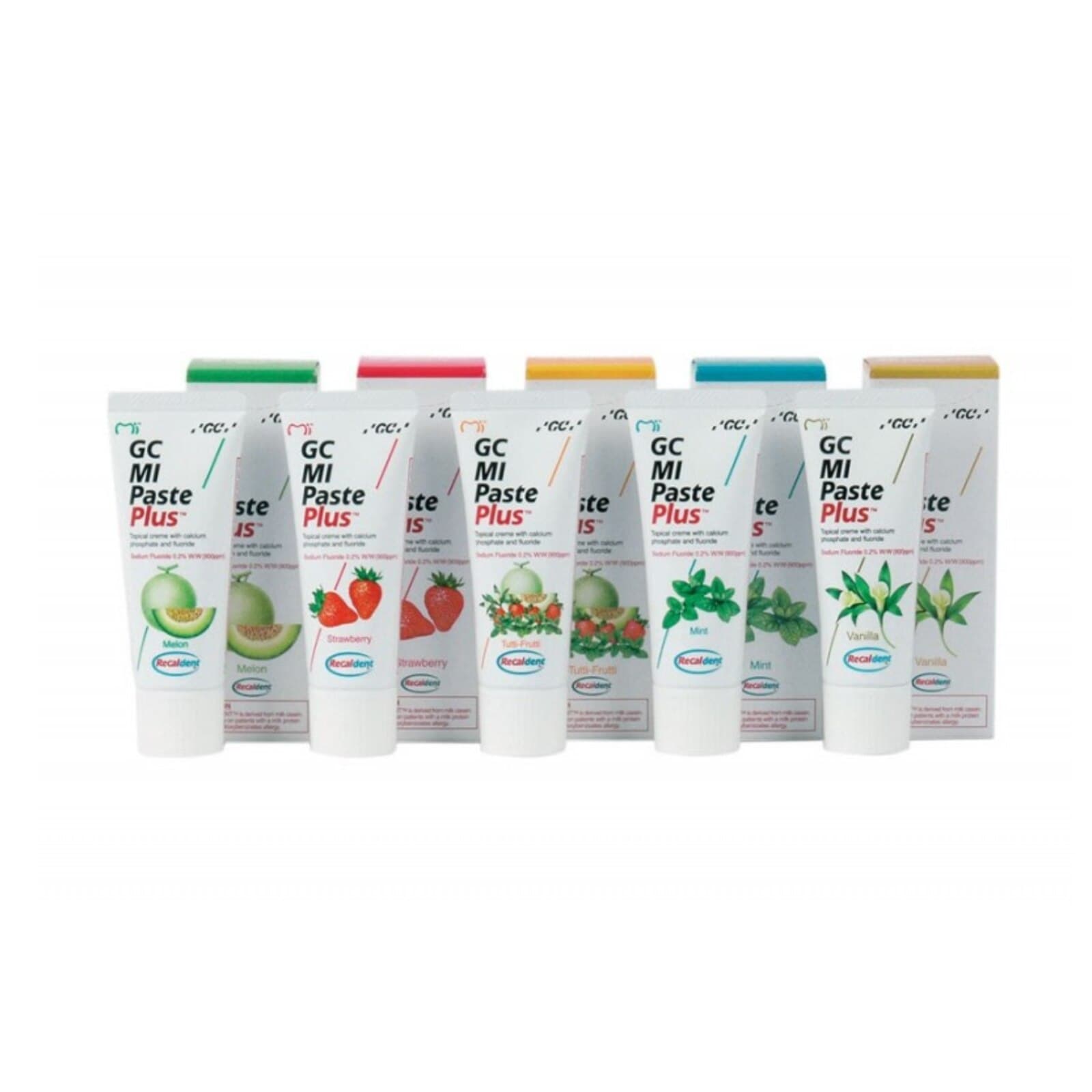 GC America MI Paste Plus Topical Tooth Crème with RECALDENT (CPP-ACP) and 900 ppm Fluoride, Assorted Flavors, 40 g Tubes, 10/Pk, 422614 thumbnail 14