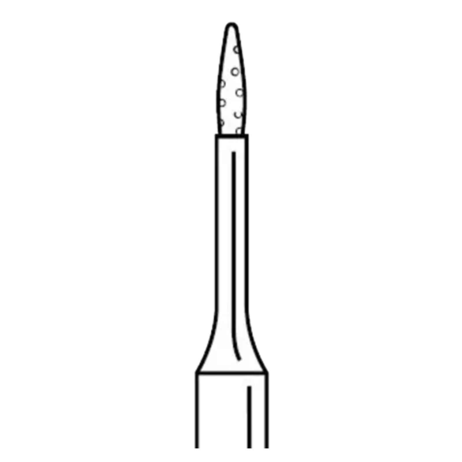 Premier Two Striper MicroPrep Diamond Bur, Friction Grip, Needle Shape, Medium Grit, MP89M, 0.7mm Diameter, 5/Pkg, #2015957 - Premier - Two Striper Pear Diamond Friction Grip Burs - MP89M - Image 1