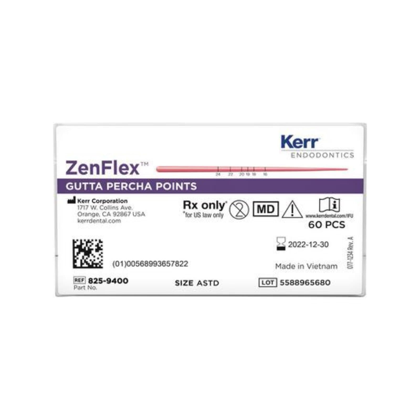 ZenFlex Gutta Percha Points, .06 Taper, Size #30, Blue, 50/Pkg, 825-9630 thumbnail 2
