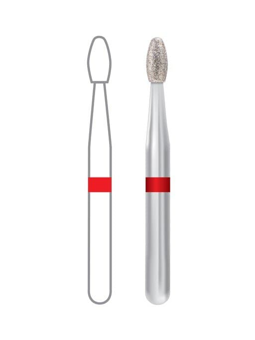 Midwest® Multi-Use Diamond Bur FG #379-016F, Fine Grit, Esthetic Trimming Egg/Football Shape, 1.6 mm Diameter, 3.4 mm Length, 5/Pkg thumbnail 2