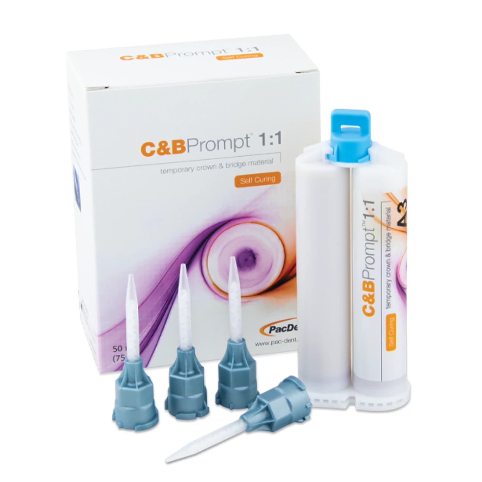 C&B Prompt Temporary Crown & Bridge Material, 1:1 Self-Cure Bis-Acryl, Shade A1/B1, 76g Cartridge with 15 Mixing Tips, PD-120 thumbnail 2
