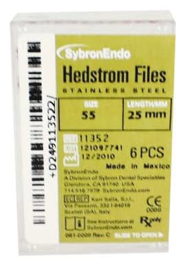 Kerr (SybronEndo) Hedstrom Files, Stainless Steel, 25 mm, Size #55, Red, 6/Pk, 11352 thumbnail 4