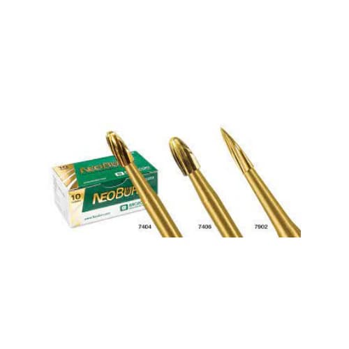 Microcopy NeoBurr Trimming and Finishing Carbide Bur, Friction Grip, #7406, Egg Shape, 12-Blade, 1.8 mm Diameter, 3.7 mm Length, 10/Pk, NB10-7406 thumbnail 2
