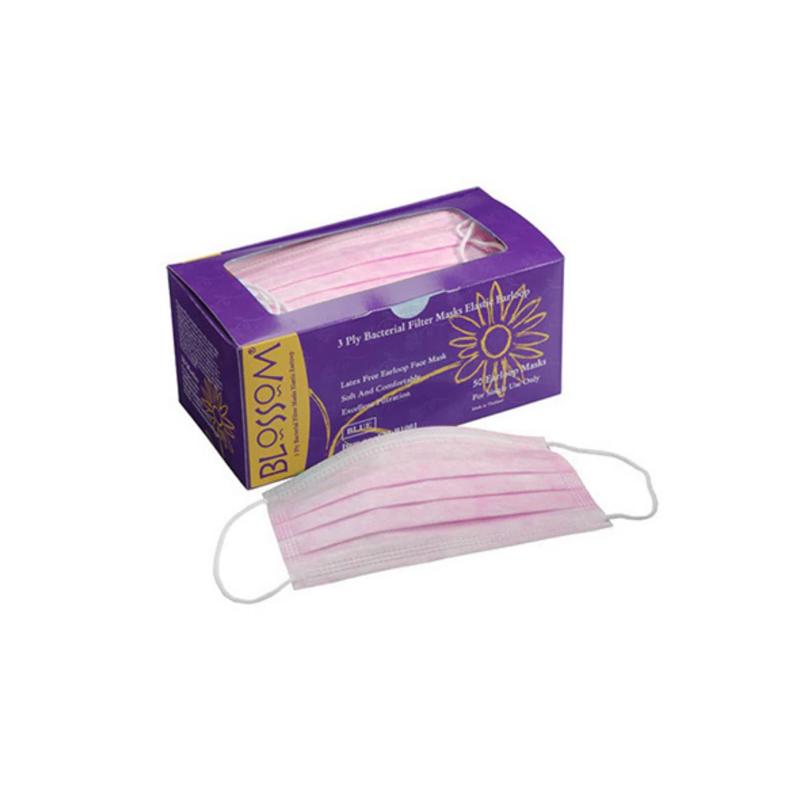 Blossom ASTM Level 2 Earloop Face Mask, Pink, 50/Box, FM-P1003 thumbnail 2