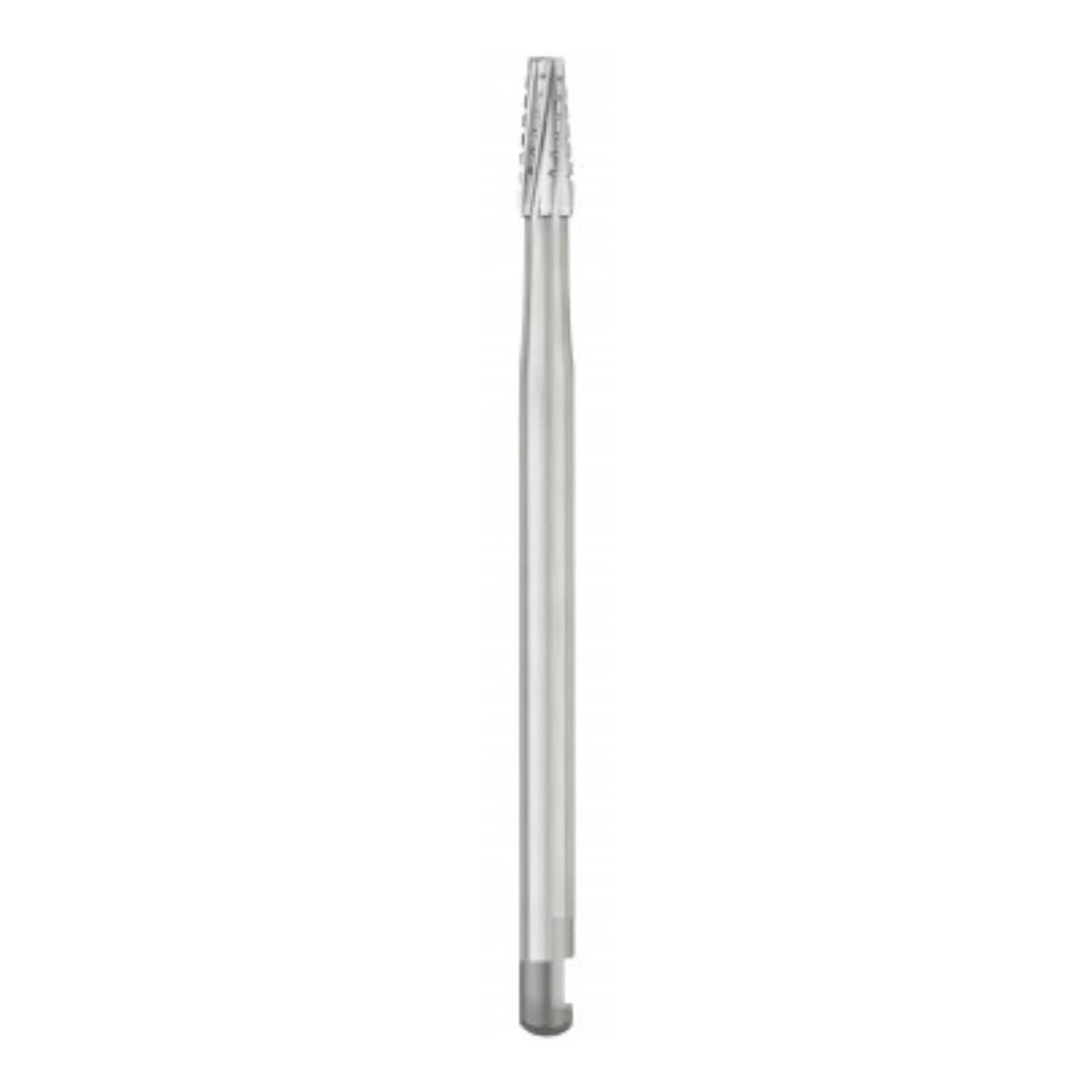 SS White #702 Oral Surgery Carbide Bur, Tapered Fissure Cross Cut, Flat End, J-Notch Shank #6, 1.6 mm Head Diameter, 44.5 mm Overall Length, 10/Pkg, 30003 thumbnail 2
